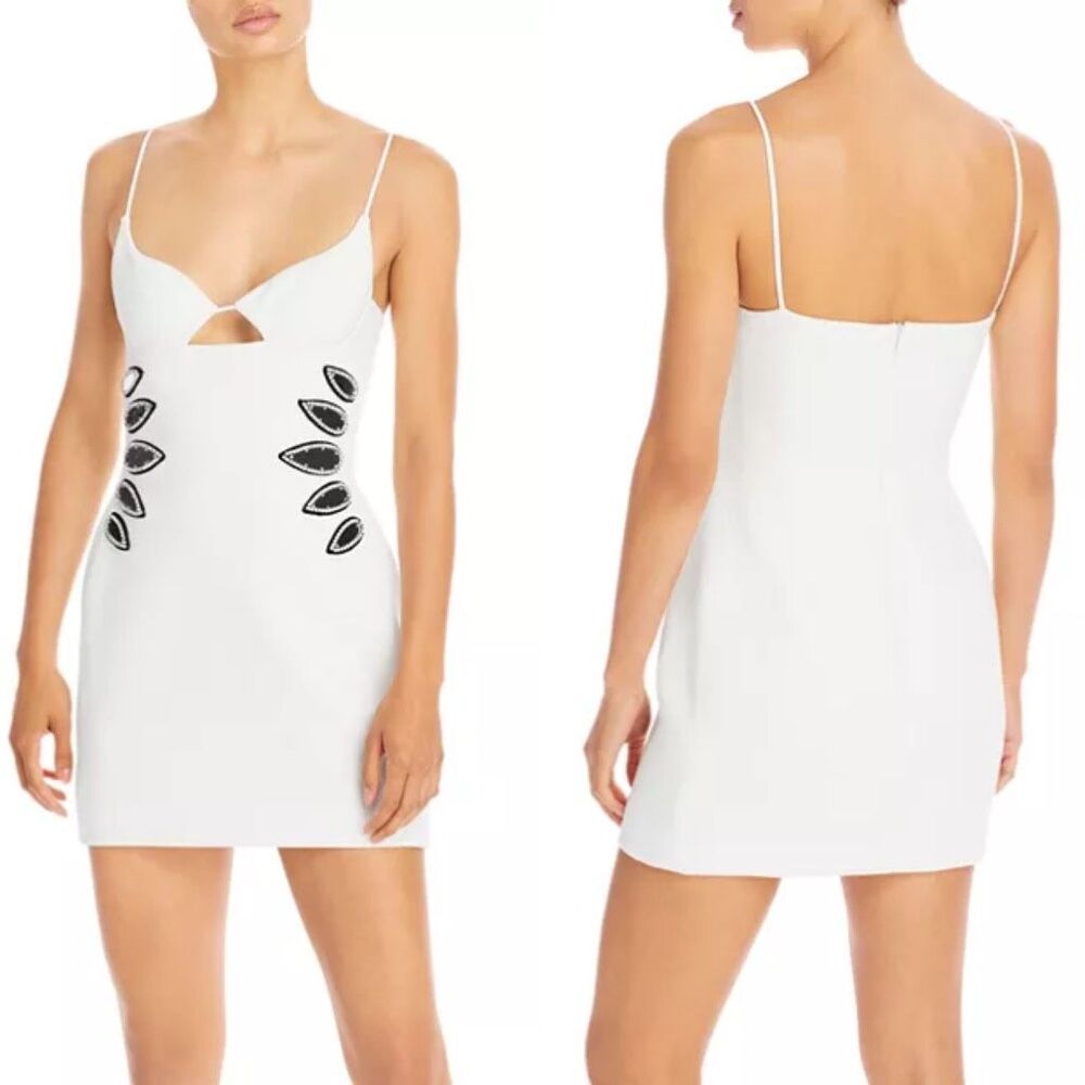 NWT David Koma Crystal Embellished Cut Out Mini Dress Size UK8/US4 $1795
